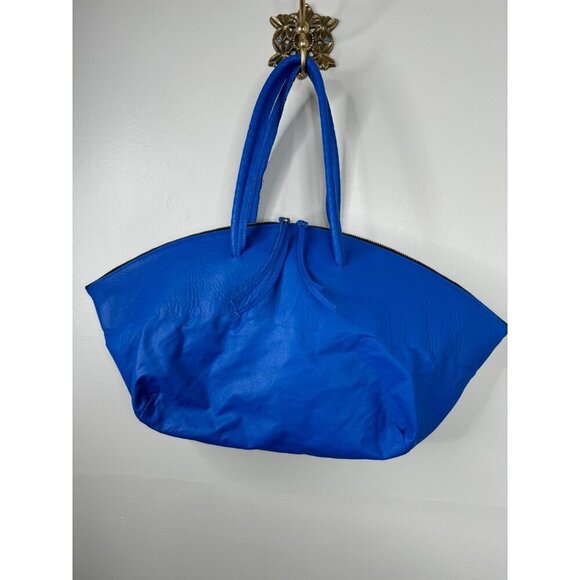 NEW Erin Templeton Rhombus Electric Blue Leather Shoulder Bag Zip Top - Picture 3 of 6